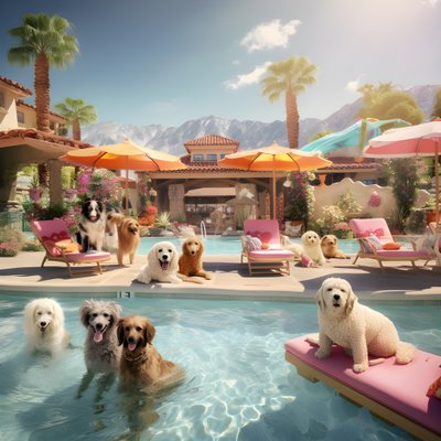 Fête de piscine pour chiens à Palm Springs 3 - Kurt Heppke