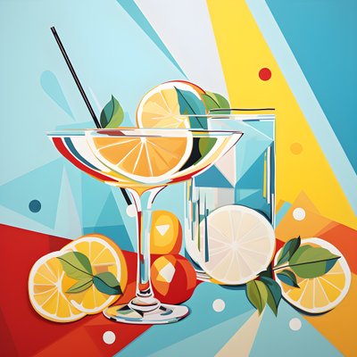 affiche de citrons, cocktails avec citrons, menthe 4 - Kurt Heppke