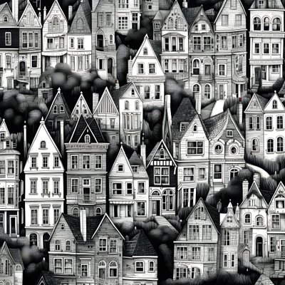 une image en noir et blanc des maisons 3 - Kurt Heppke