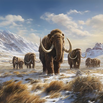 troupeau de mammouths laineux dans la toundra 3 - Kurt Heppke