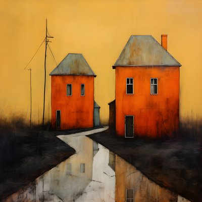 deux maisons orange 4 - Kurt Heppke
