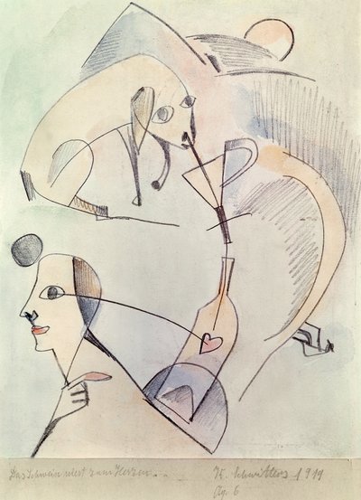 Le cochon éternue vers le cœur, 1919 - Kurt Schwitters