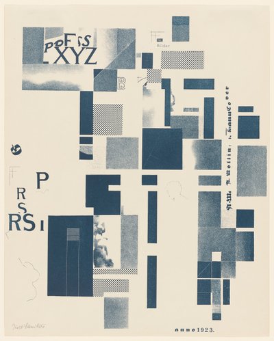 Sans titre, n° 3 de 6 du portfolio Merz 3. Kurt Schwitters 6 Lithos. Merz Mappe. Premier portfolio de l