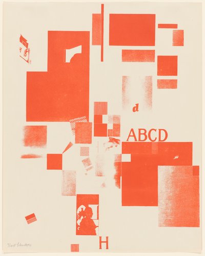 Sans titre, n° 4 de 6 du portfolio Merz 3. Kurt Schwitters 6 Lithos. Merz Mappe. Première Mappe de l