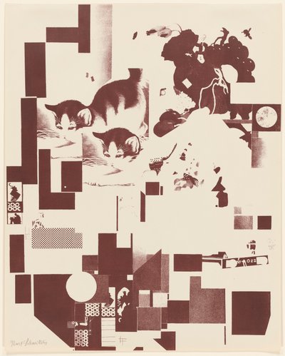 Sans titre, no. 5 de 6 du portfolio Merz 3. Kurt Schwitters 6 Lithos. Merz Mappe. Premier Portfolio de l