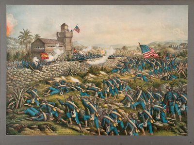 Charge des 24e et 25e infanteries de couleur et sauvetage des Rough Riders sur la colline de San Juan, 2 juillet 1898 - Kurz and Allison