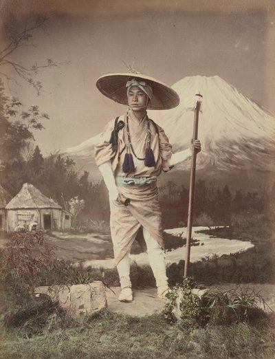 Pèlerin montant au Fujiyama - Kusakabe Kimbei