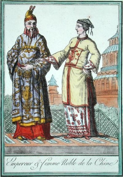 Un empereur chinois et une femme noble, d