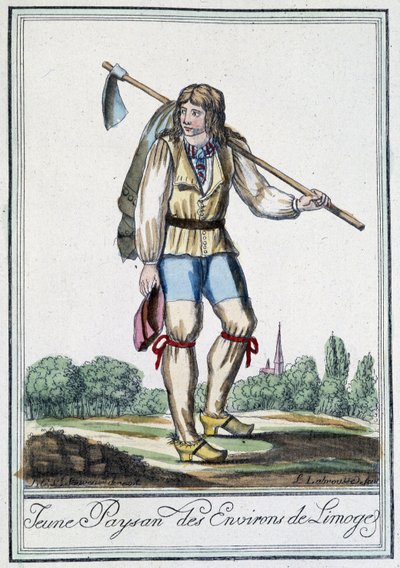 Jeune paysan des environs de Limoges - dans "Encyclopédie des voyages" par J. Grasset St Sauveur, Deron, Paris - L.F. Labrousse