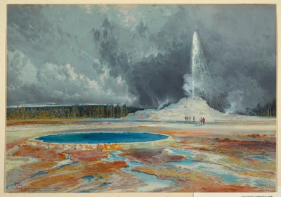 Impression, Castle Geyser, Upper Geyser Basin, Yellowstone National Park - L. Prang and Company