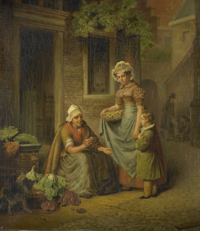 Femme vendant des légumes - Lambertus Johannes Hansen