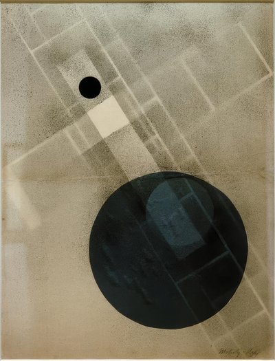 Peinture en spray avec disque bleu - Laszlo Moholy Nagy