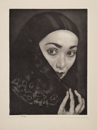 Dame avec un châle, pub. 1926 - Laura Knight
