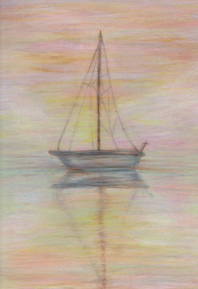 P-Town , 2025 (crayon de couleur sur papier teinté) - Laurie Michaels