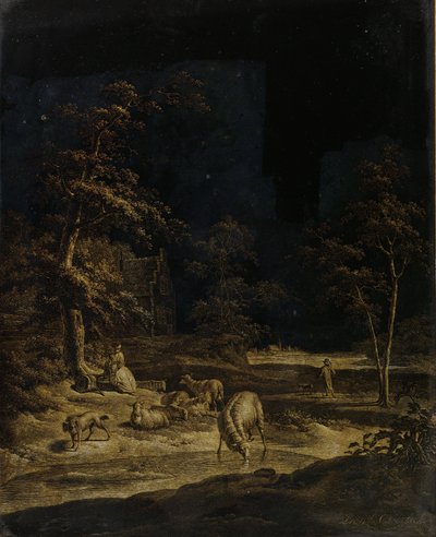 Bergère avec moutons - Leendert Overbeek