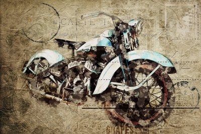 Grunge moto vintage - Lembayung senja studio [Vintage Poster]