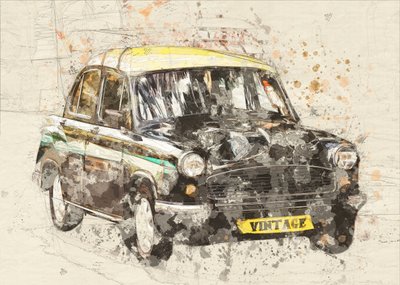 Art taxi vintage - Lembayung senja studio [Vintage Poster]
