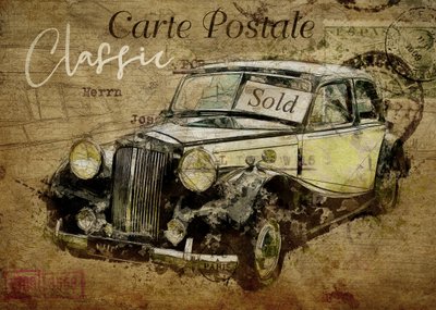 carte postal oldies car - Lembayung senja studio [Vintage Poster]