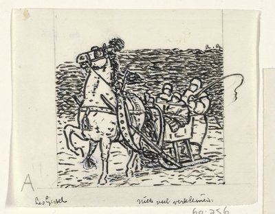 Traîneau tiré par un cheval - Leo Gestel (signed by artist)