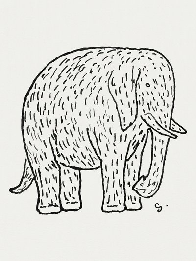 Éléphant (vers 1891-1941) – Dessin en haute résolution de Leo Gestel - Leo Gestel