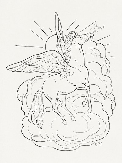 Pégase volant devant un nuage (1891-1941) - Leo Gestel