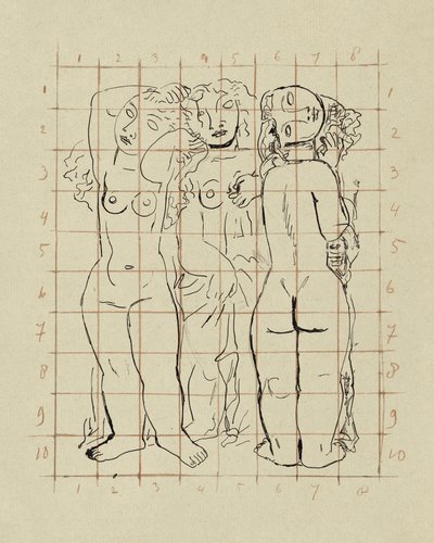 Esquisse de trois femmes nues - Leo Gestel