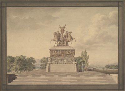 Conception pour un monument de la victoire de Waterloo, recto, 1815 - Leo von Klenze