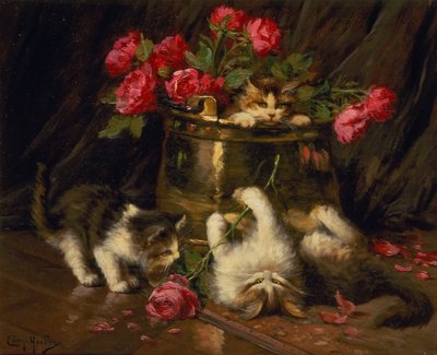 Chatons joueurs - Leon Charles Huber