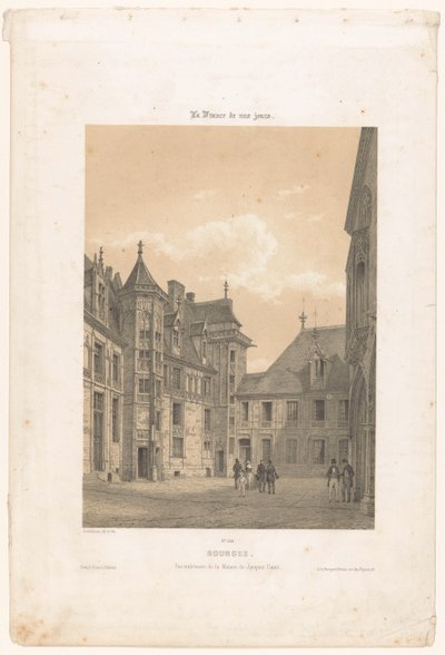 Vue de la cour intérieure du Palais Jacques-Coeur à Bourges - Leon Auguste Asselineau