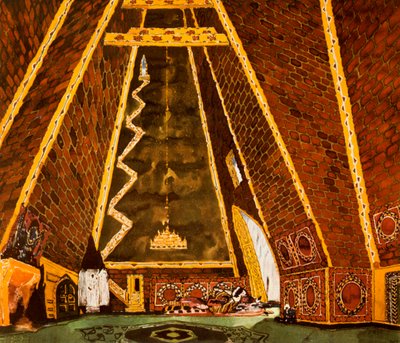 Décor de scène pour Thamar, ballet de Mily Balakirev, 1912 - Leon Bakst