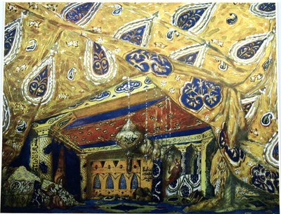 Décor de scène pour le ballet Shéhérazade de N. Rimski-Korsakov, 1910 - Leon Bakst