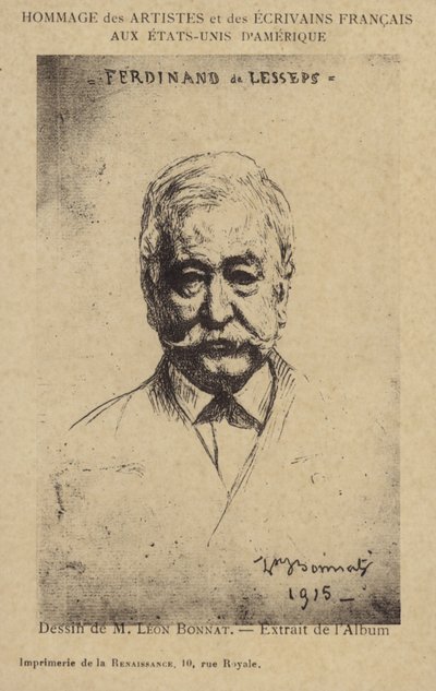 Ferdinand de Lesseps (1805-1894), entrepreneur français et constructeur de canaux - Leon Joseph Florentin Bonnat