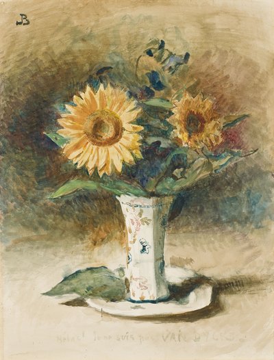 Hélas! Je ne suis pas Van Dyck: deux tournesols dans un vase - Leon Joseph Florentin Bonnat