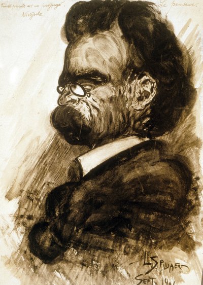 Friedrich Nietzsche (1844-1900) philosophe et poète allemand gouache et encre de chine par Leon Spilliaert 1901 - Leon Spilliaert