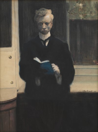 Autoportrait avec carnet de croquis bleu - Leon Spilliaert