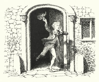 Filles et garçons, sortez jouer; la lune brille aussi fort que le jour (gravure) - Leonard Leslie Brooke