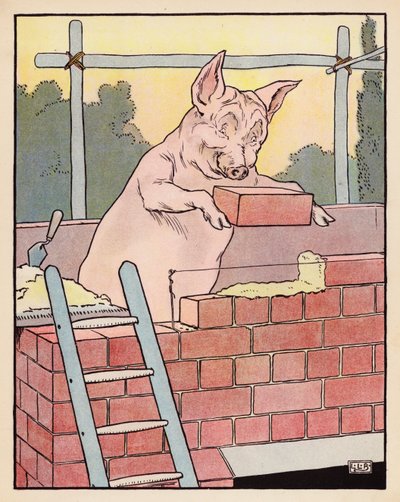 Illustration pour Les Trois Petits Cochons - Leonard Leslie Brooke