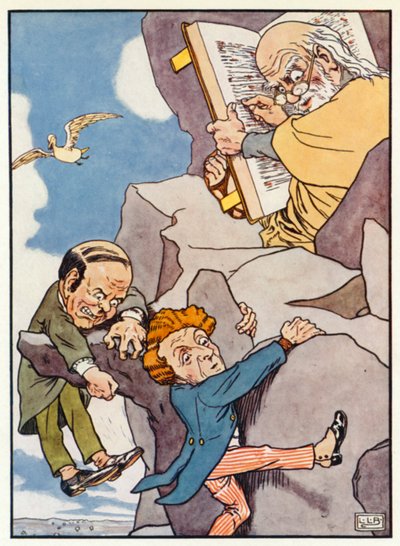 Les deux célibataires (lithographie en couleur) - Leonard Leslie Brooke