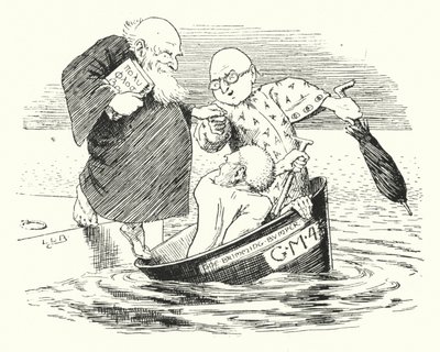 Trois sages de Gotham sont allés en mer dans un bol (gravure) - Leonard Leslie Brooke