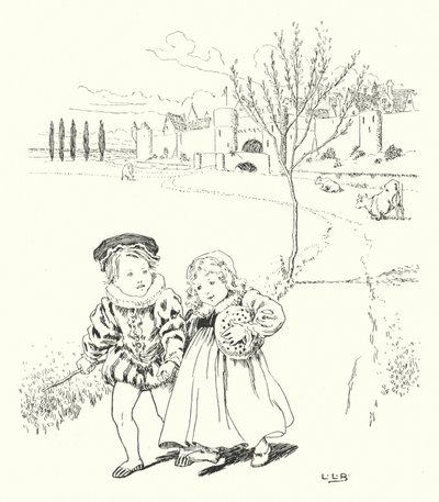 Au marché, au marché, pour acheter un petit pain aux prunes (gravure) - Leonard Leslie Brooke