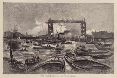 Tower Bridge en construction, Londres - Leonard Patten