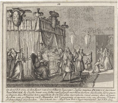 La mort de Pierre le Grand le 8 février 1725 - Leonard Schenk
