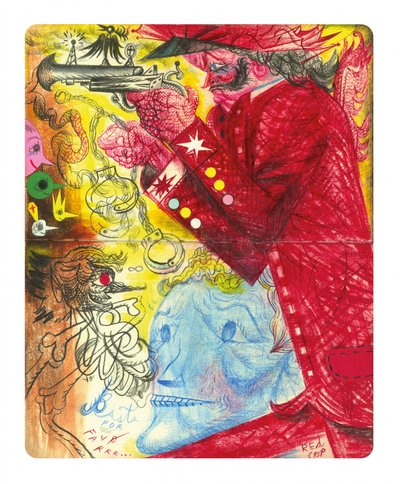 Figures surréalistes revêtues de rouge - Leonardo Flores
