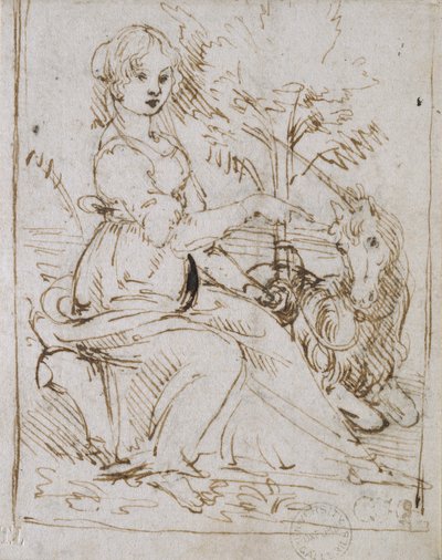 Une jeune fille avec une licorne, fin des années 1470 - Leonardo da Vinci
