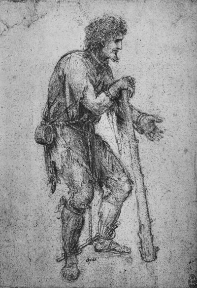 Un homme avec une massue et des pieds enchaînés, vers 1480, 1945 - Leonardo da Vinci