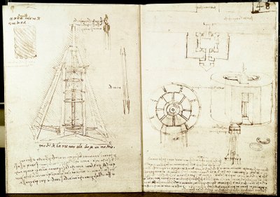 Architecture et art militaire : page de gauche : escargot. Escalier en colimaçon autour d