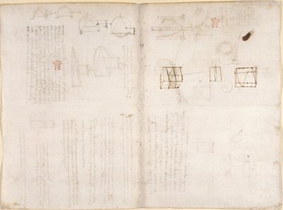 Arundel 263, f.130v, f.133 Page blanche avec diagrammes, du 