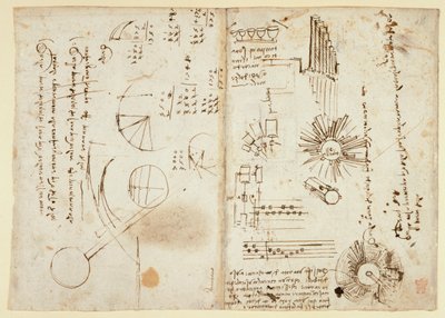 Notes et diagrammes approximatifs (de côté); calculs mathématiques (de côté), du 