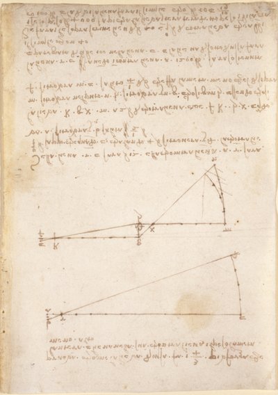 Dessins sur les pouvoirs et forces mécaniques, percussion, gravité, mouvement, optique et astronomie, avec diverses propositions arithmétiques et géométriques - Leonardo da Vinci