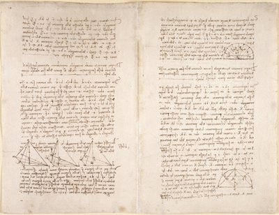 Arundel 263, f.218v, f.215 Notes et diagrammes du 
